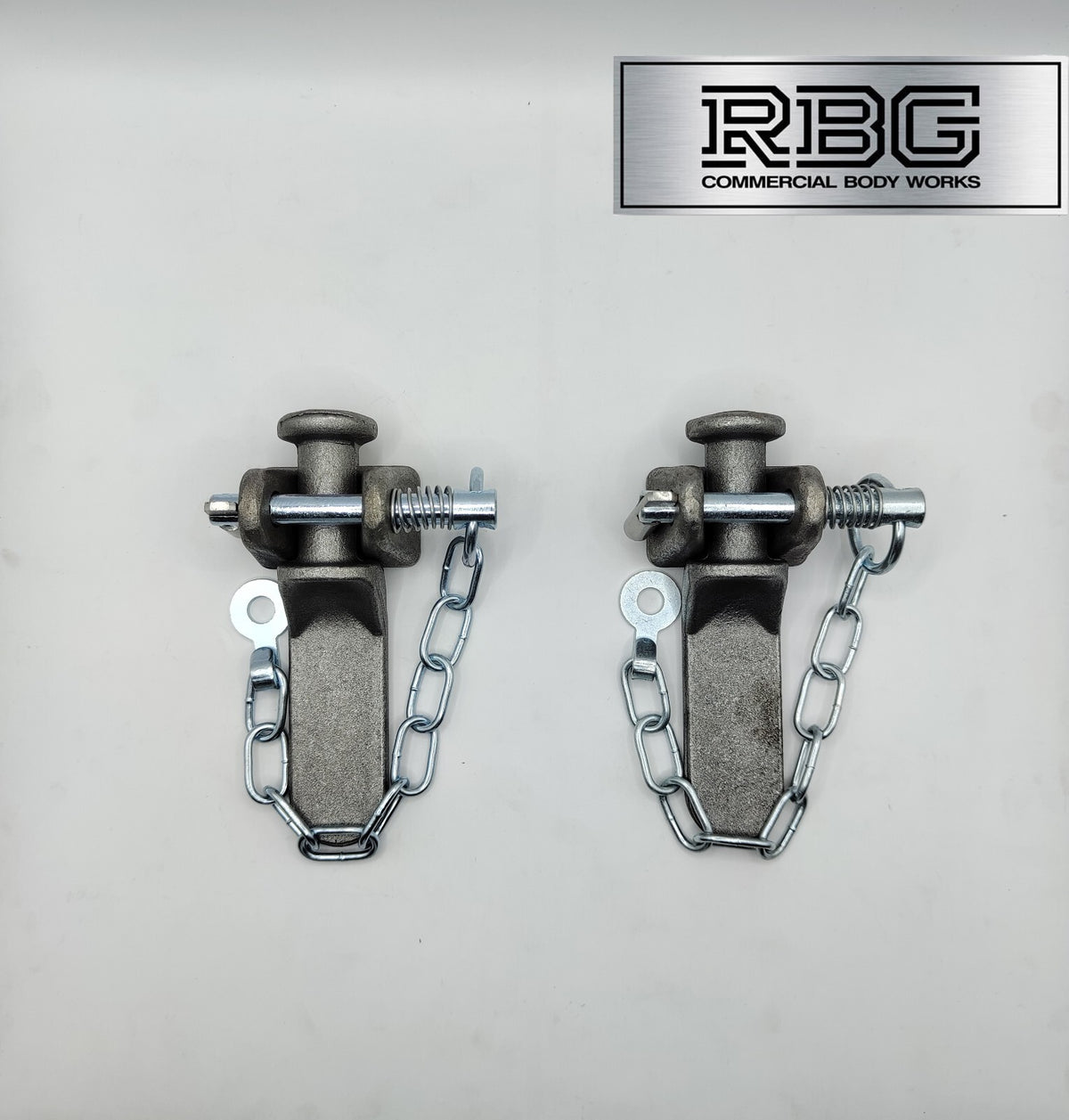 2x Tailboard Forket, Lug & SPRING LOADED Sword Pin & Chain Truck Trailer Drop