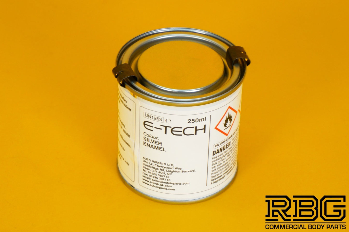 SILVER Engine Enamel Paint Gloss E-TECH 250ml Heat Resistant for Car Motorbike