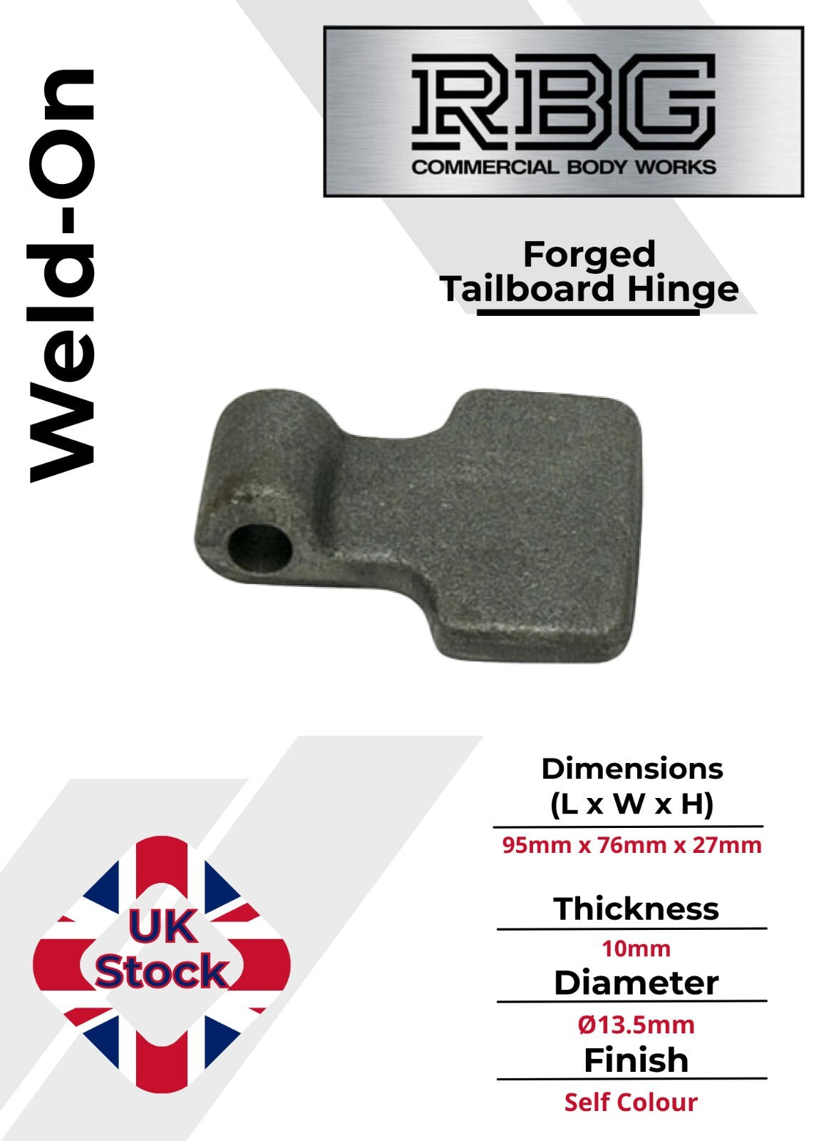 Flat Hinge Weld on Spade Forged Trailer Drop Truck Pickup Gudgeon Tailgate