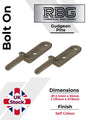 2x Bolt-On Gudgeon Hinge Pins, Self Colour. For Tailboards, Tipper Dropsides.