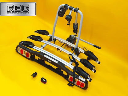 Cycle Carrier 3 Bikes Towball Mounted 45kg Car Rear Tow Bar Ball Tilting Rack UK