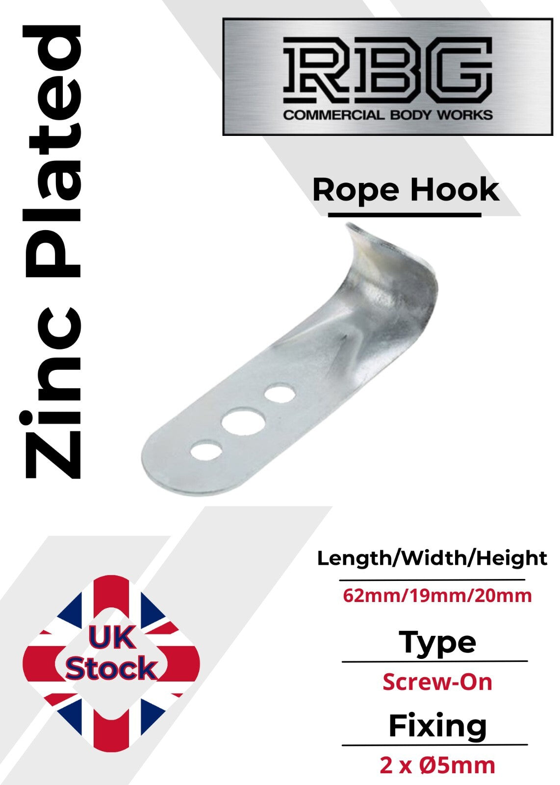 Pressed Steel Rope Hook Small Load Securing Skip Baler Commercial Vehicles