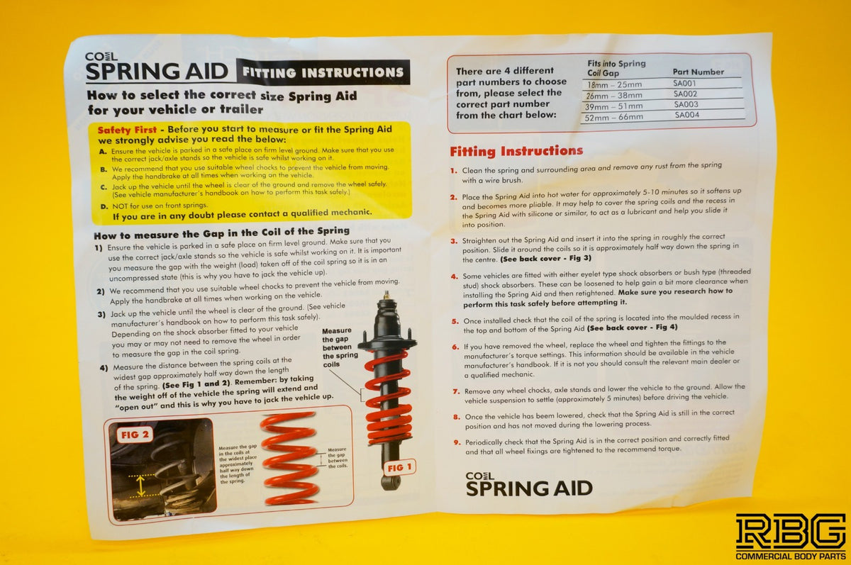 Coil Spring Aid Assister 26mm–38mm Gap Towing Suspension Support Car Caravan