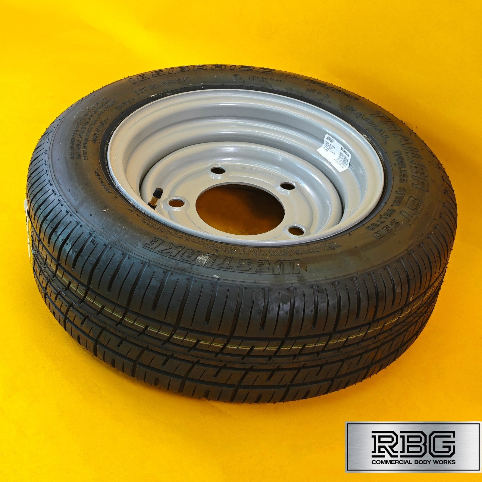 Wheel & Tyre 185/60R12C 12″ for Trailers 6.5″ PCD 5 Stud Silver Diameter 12″ UK