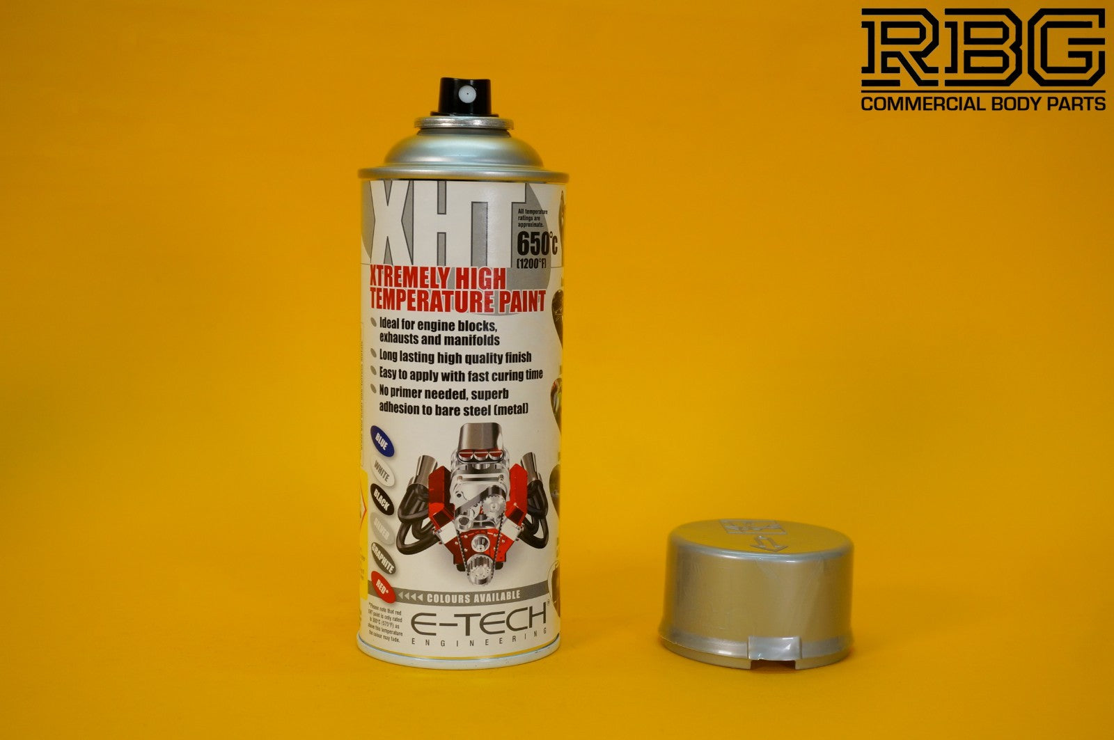 Extremely High Temperature Paint SILVER 400ml E-TECH XHT for Car Engine Exhaust