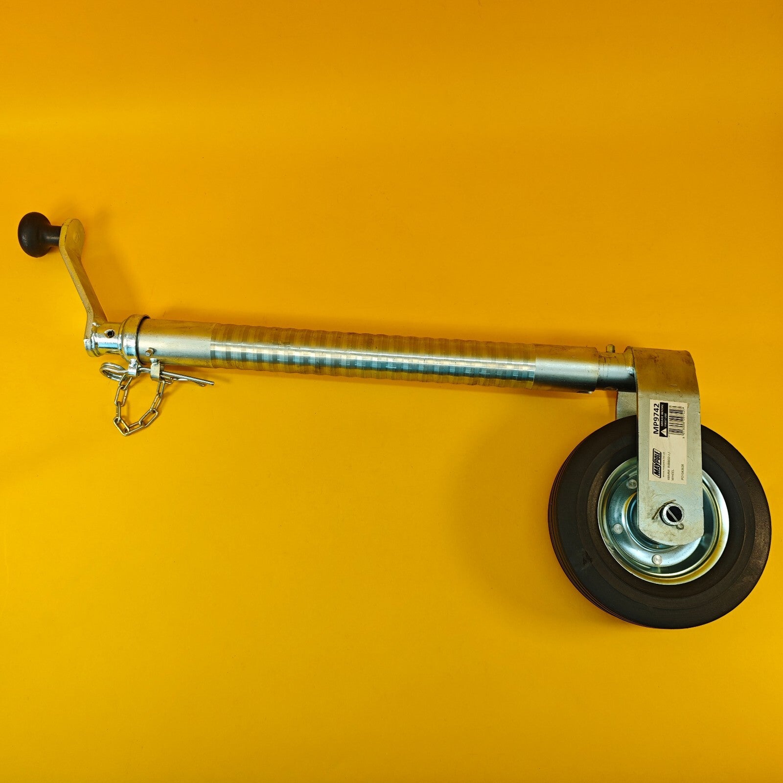 48mm Jockey Wheel Ribbed Heavy Duty 300kg Trailer Ifor Williams 630-860mm