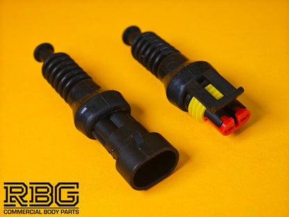 SuperSeal Connector Kit Pair 2 Pin Female/Male With Protective Boots AMP Wiring