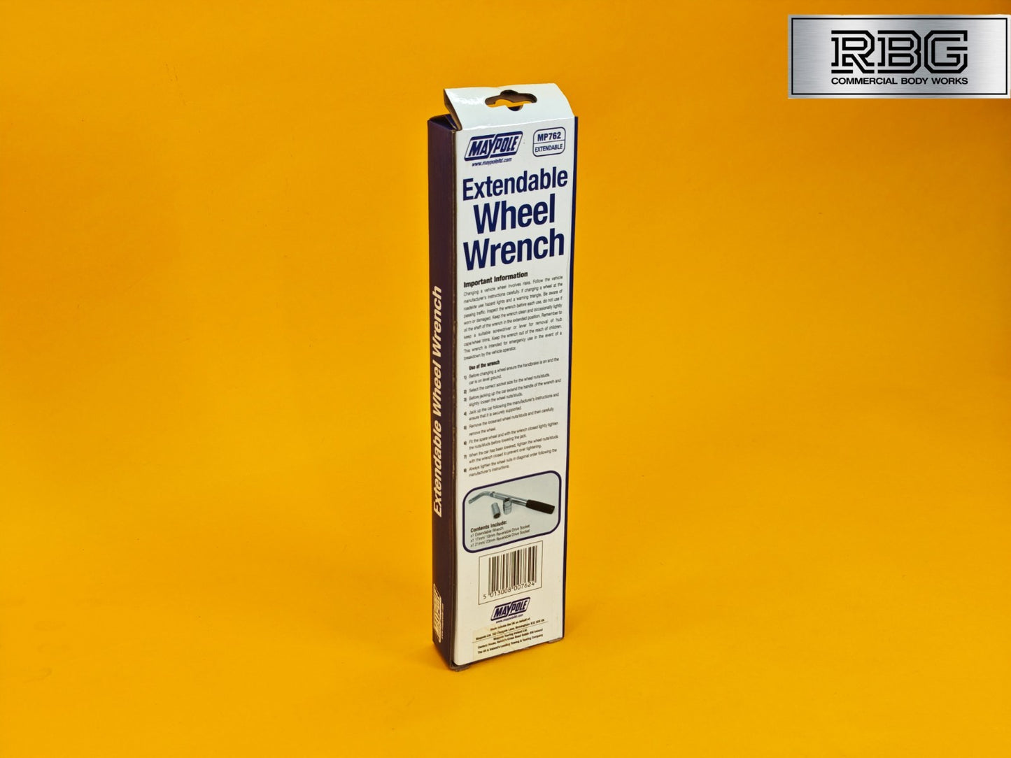 Extendable Wheel Nut Wrench 2 Reversible Sockets 17mm 19mm 21mm 23mm Power Bar