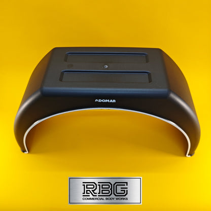 Single Wheel Mudguard Flat Top Plastic 880 x 260mm Black Mud Flap Domar Truck UK