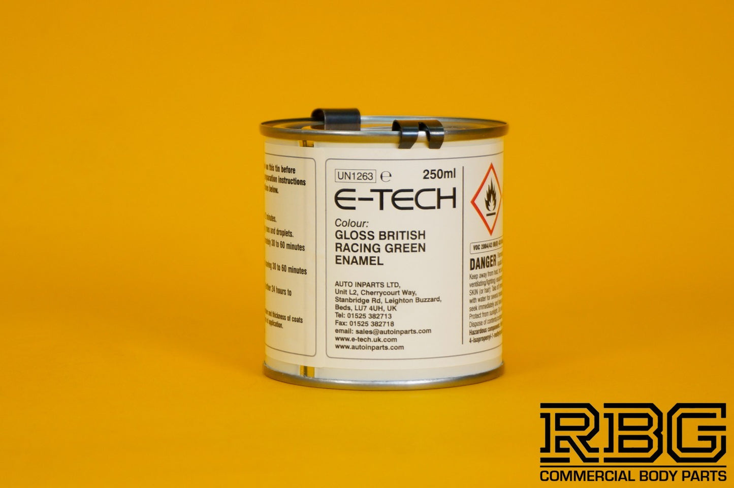 Engine Enamel Paint BRITISH RACING GREEN Gloss E-TECH 250ml Heat Resistant Car