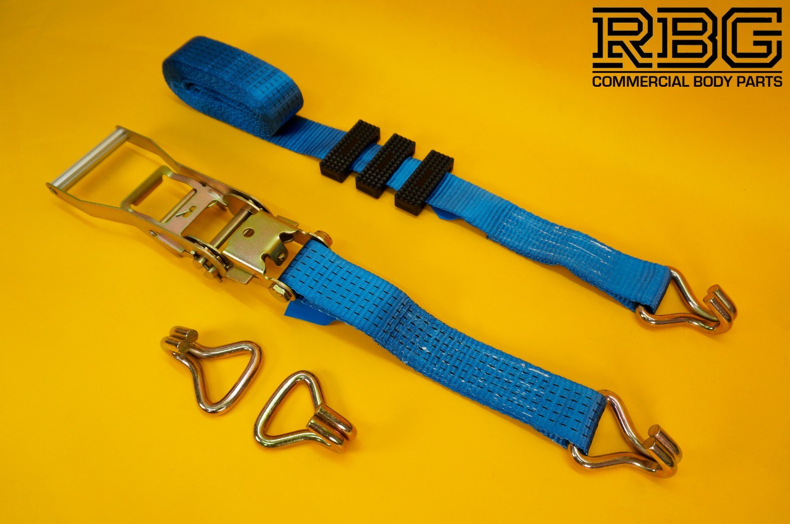 Tie Down Ratchet Strap Recovery 5Ton Over Wheel High-Visibility Blue SET 4Pcs