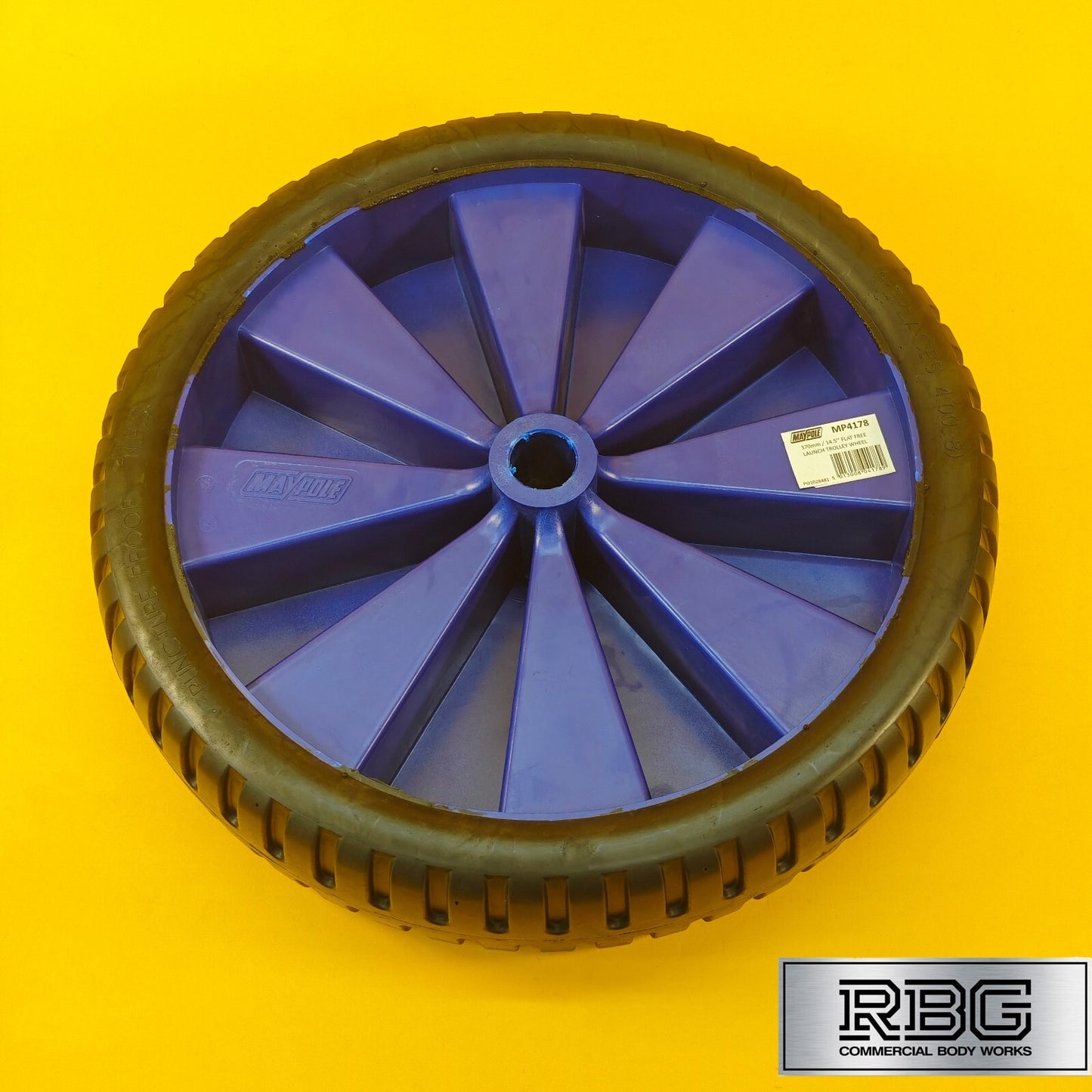 Launch Trolley Wheel 14.5″ 370mm Flat Free Boat Trailers Dinghy Puncture Proof