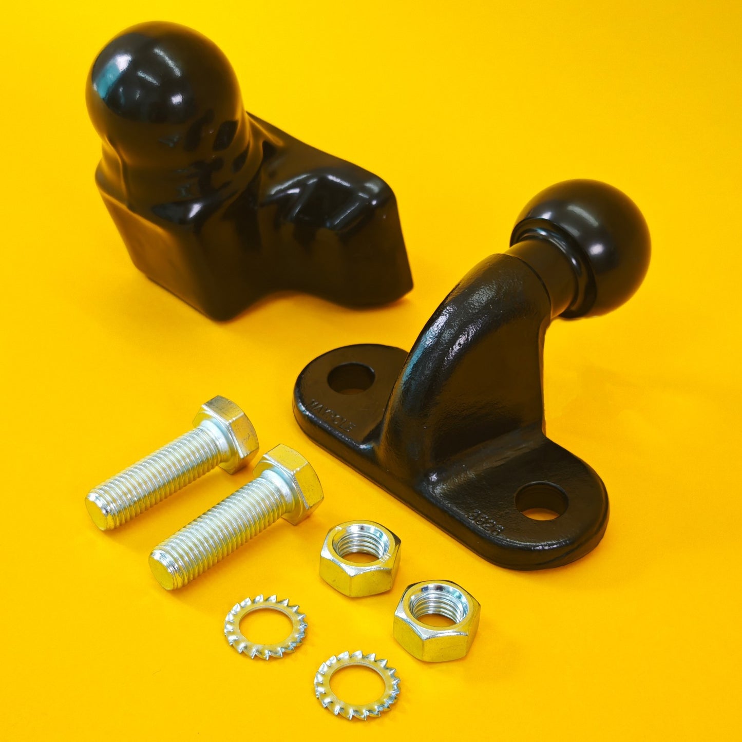 Tow Ball + Cover PVC 50mm Tow Hitch Black Heavy Duty Standard E Approved Caravan