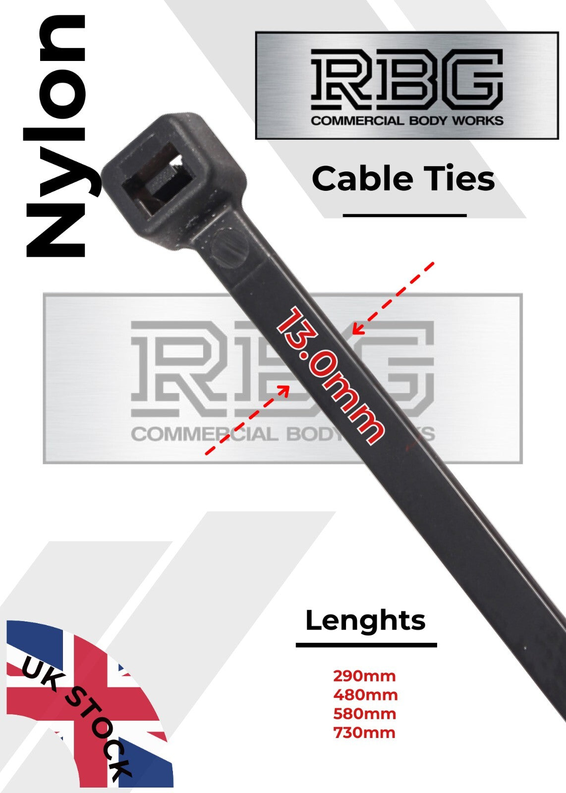 HIGH QUALITY CABLE TIES. Black-Various Width/Length for any Type of Application