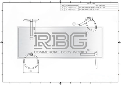 2x Lynch Pins Ø6 x 45mm Zinc Plated Steel Linch Pins Trailer, Tractor, Truck