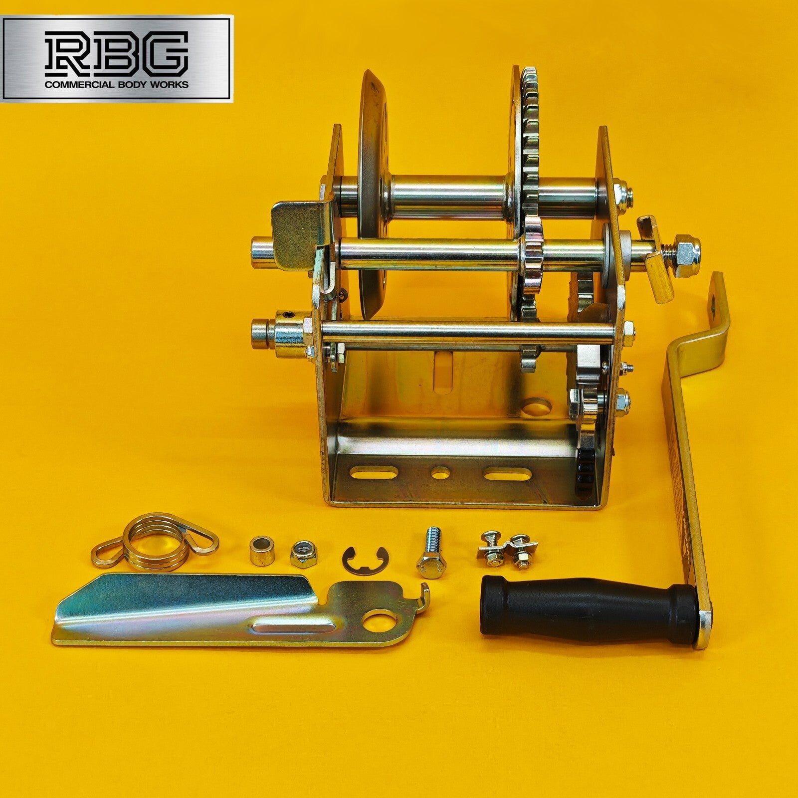 2000Lb Professional Hand Winch 900Kg With Hand Brake Dual Speed Heavy Duty UK