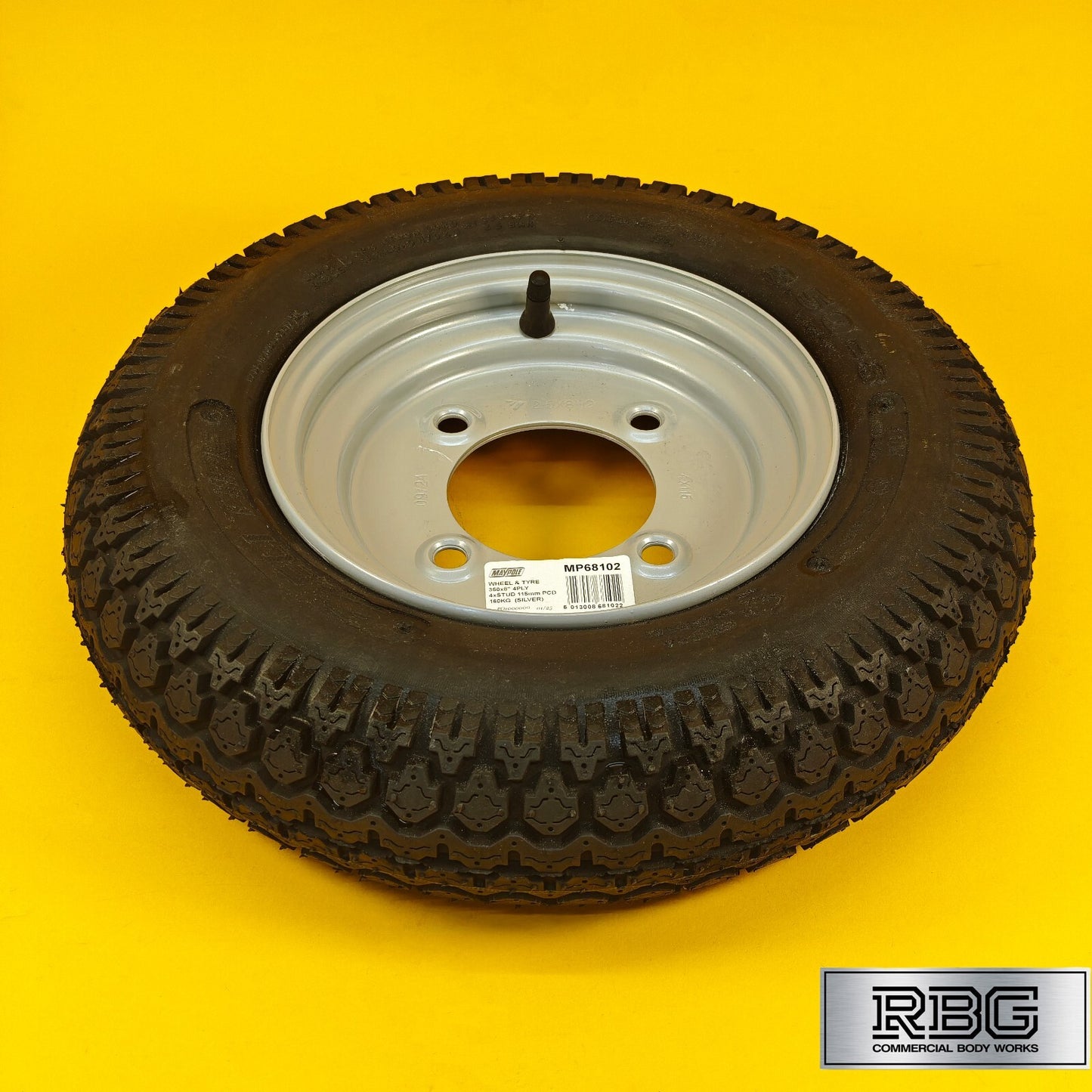Spare Wheel & Tyre 3.50x8, 350x8 for Erde 102 Maypole 6810 115mm PCD Trailer UK