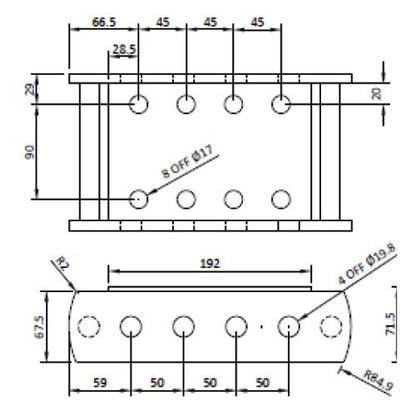 Towbar Slider Drop Plate Height Adjustable Coupling for Flange 3500kg by Maypole