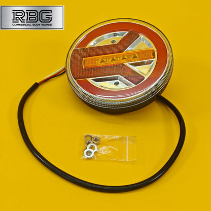 LED Combination Burger Light Round GLO 10/30V Trailer Caravan Truck Tail Light