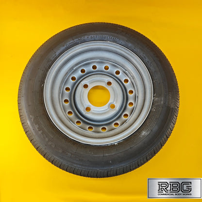 Wheel & Tyre 145/R13 for Maypole MP69193 & MP69213 Trailers 130mm PCD Silver UK