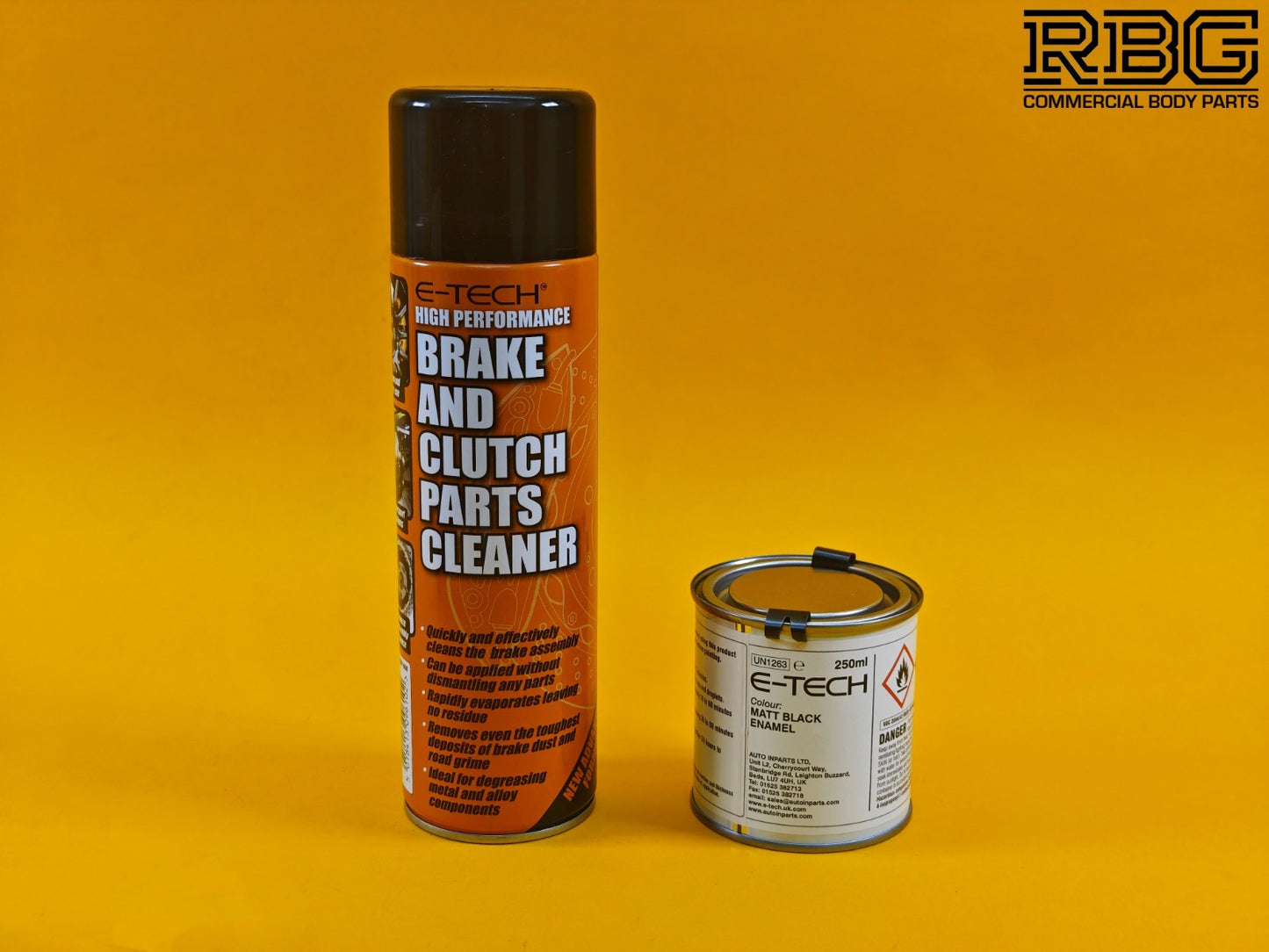 Brake Caliper Paint Kit MATT BLACK Paint + Cleaner + Brush E-TECH Car Vehicle UK