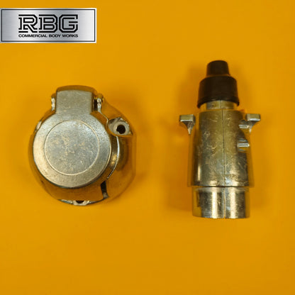 Aluminium Socket + Plug 7 Pin 12N Type For Trailer Caravan Towing 12V Towbar