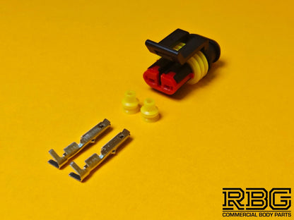 SuperSeal Connector Kit Pair 2 Pin Female/Male With Protective Boots AMP Wiring