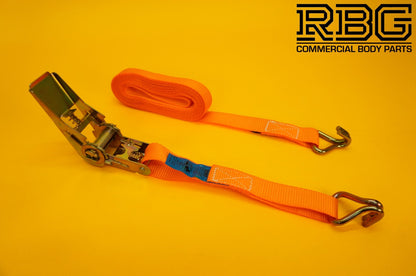 Ratchet Tie Down Strap 800kg 5m High-Vis Orange 25mm Recovery Lashing Cargo