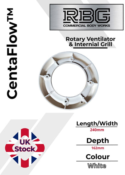 Centaflow™ Wind Driven Vent White Horsebox Classic Profile Rotary Van Roof Air