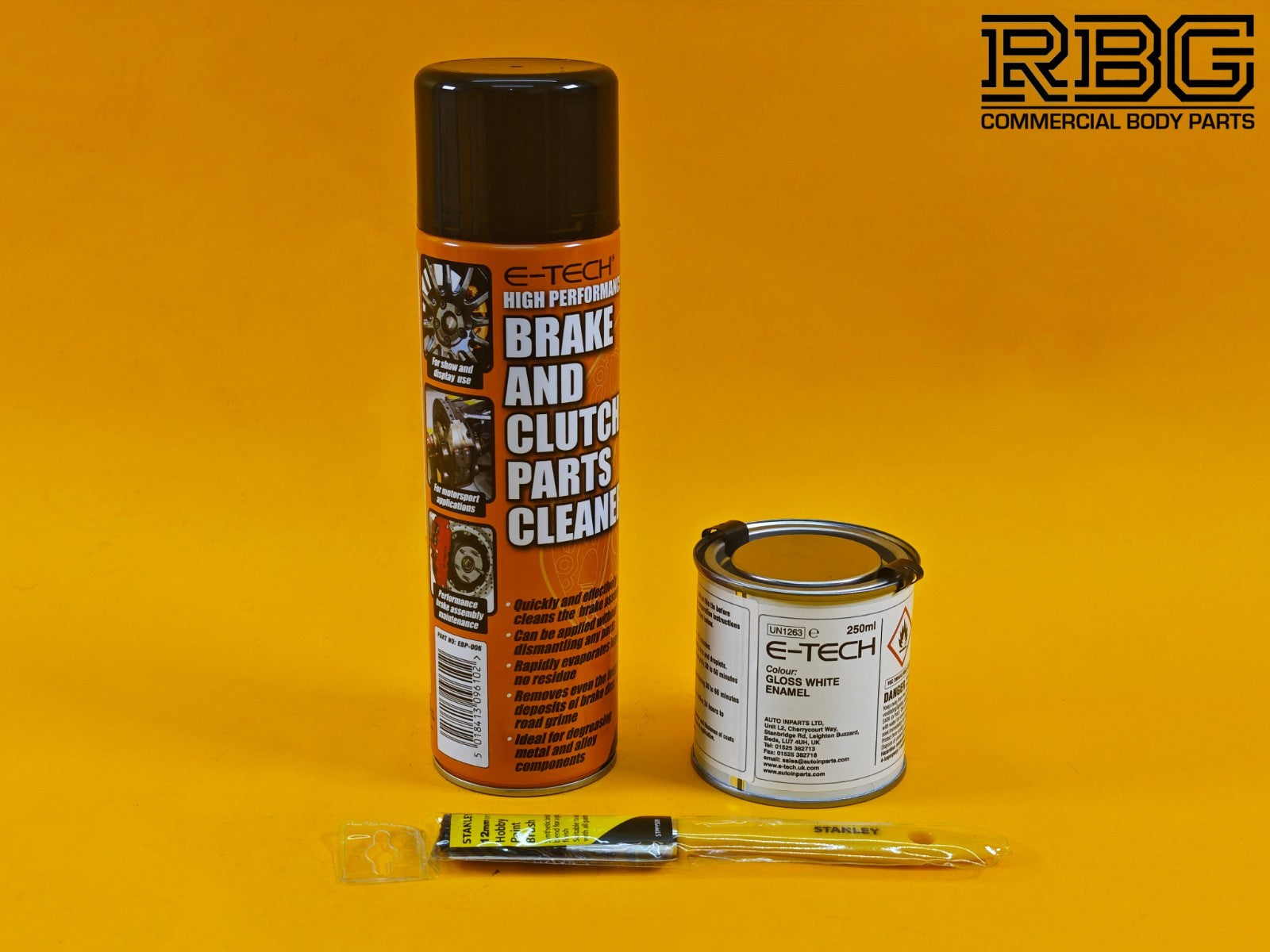 Brake Caliper Paint Kit WHITE Paint + Cleaner + Brush E-TECH For Car Vehicle UK