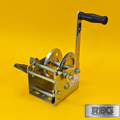 2000Lb Professional Hand Winch 900Kg With Hand Brake Dual Speed Heavy Duty UK