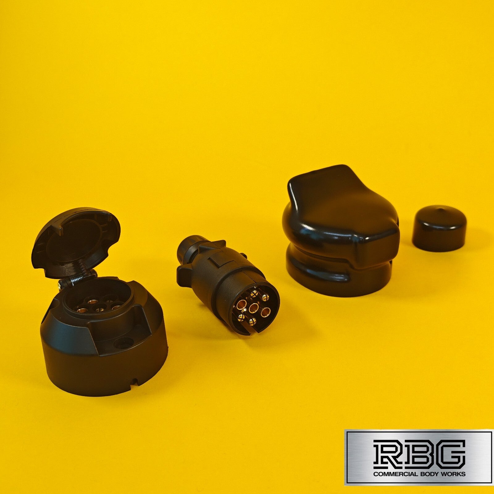 7 Pin Socket & Plug + PVC Socket & Plug Covers SET 12N Type For Trailer Towing