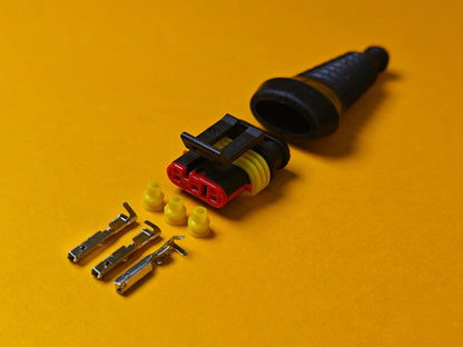 SuperSeal Connector Kit 3 Way Male With Protective Boot AMP Wiring Waterproof