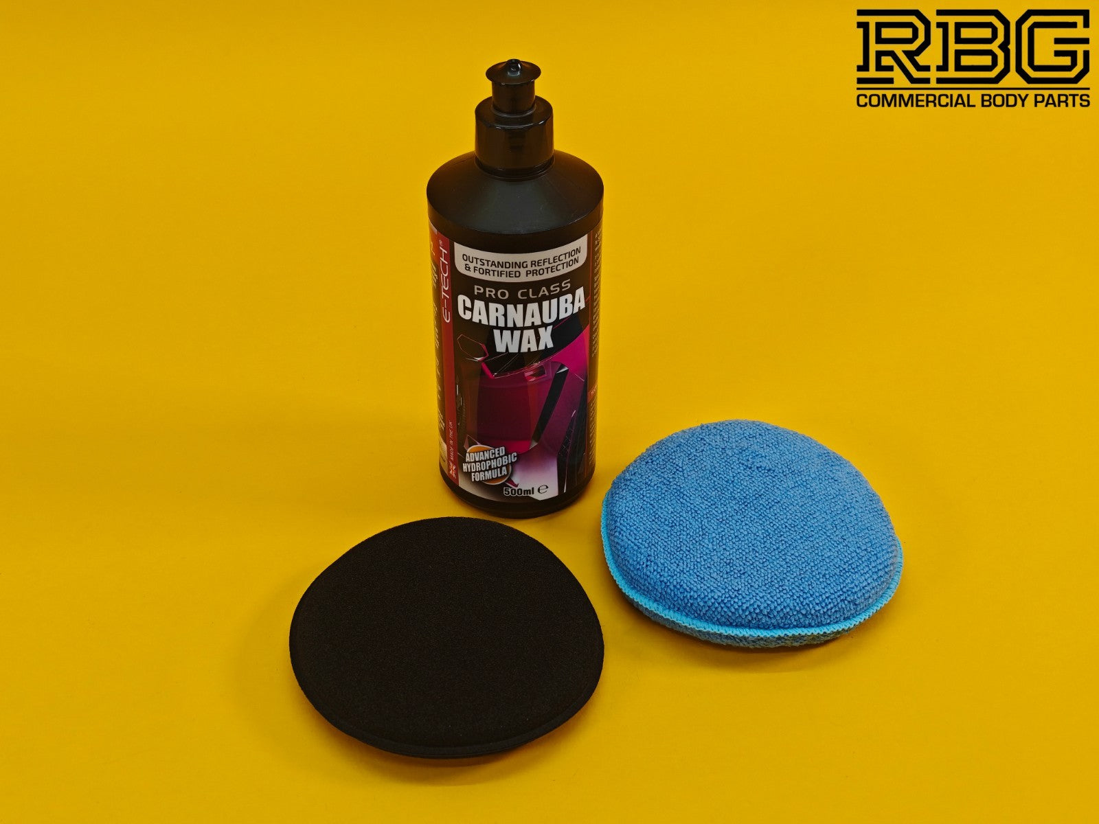 Pro Class Carnauba Wax, Applicator Kit & Microfibre Polishing Pad 500ml E-TECH