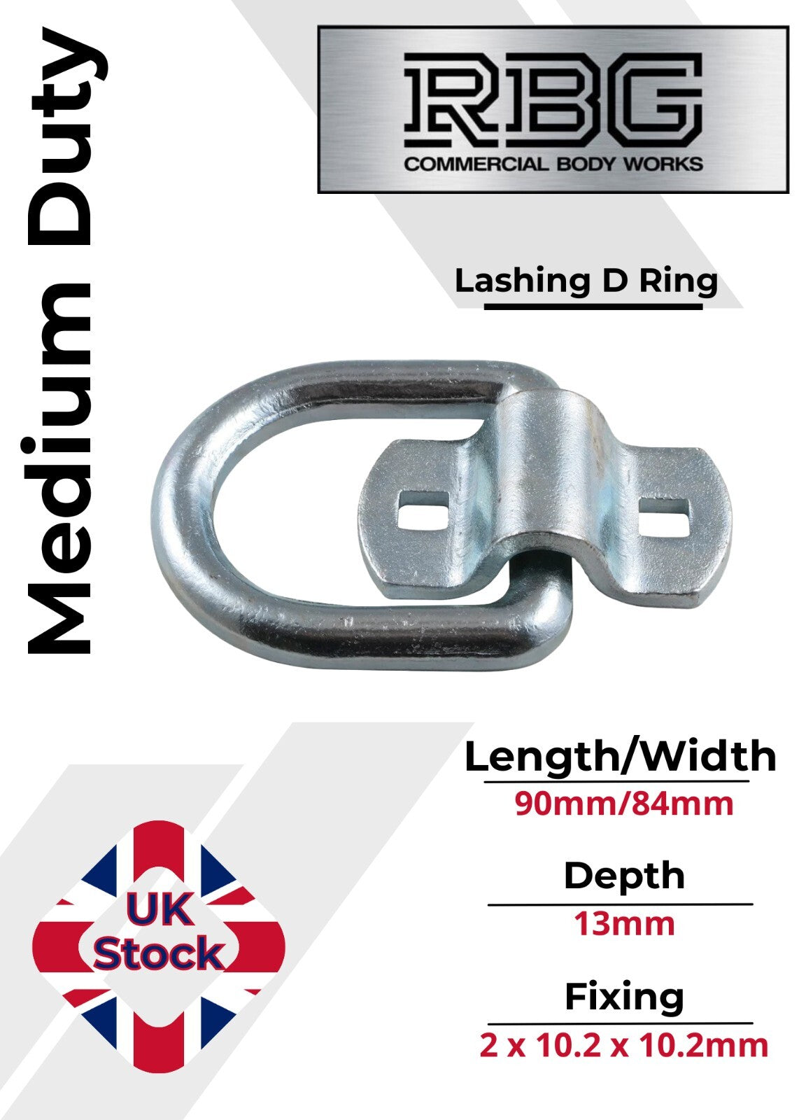 1x D Lashing Ring and Cleat Medium Duty 1500KG  Trailer Recovery Van Horsebox