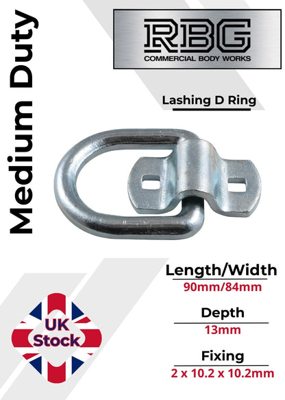1x D Lashing Ring and Cleat Medium Duty 1500KG  Trailer Recovery Van Horsebox