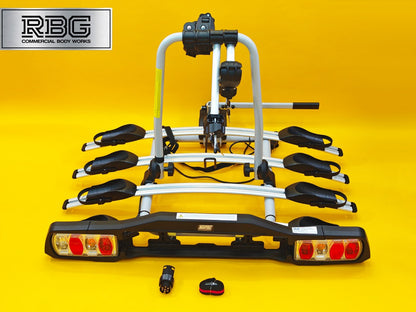 Cycle Carrier 4 Bikes Towball Mounted 60kg Car Rear Tow Bar Ball Tilting Rack UK