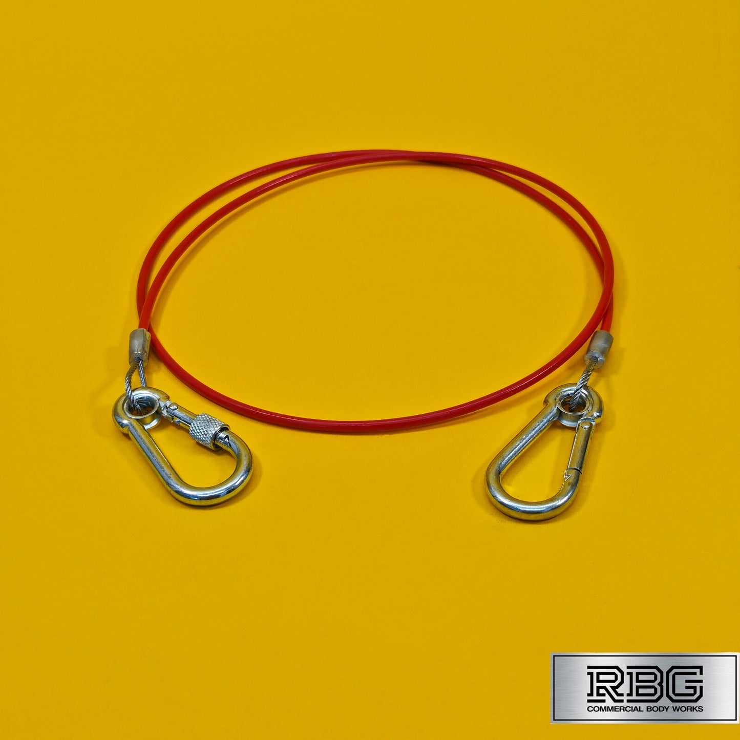 Breakaway Cable Red PVC 1m x 2mm for Trailer Caravan Carabiner Brake Cable UK