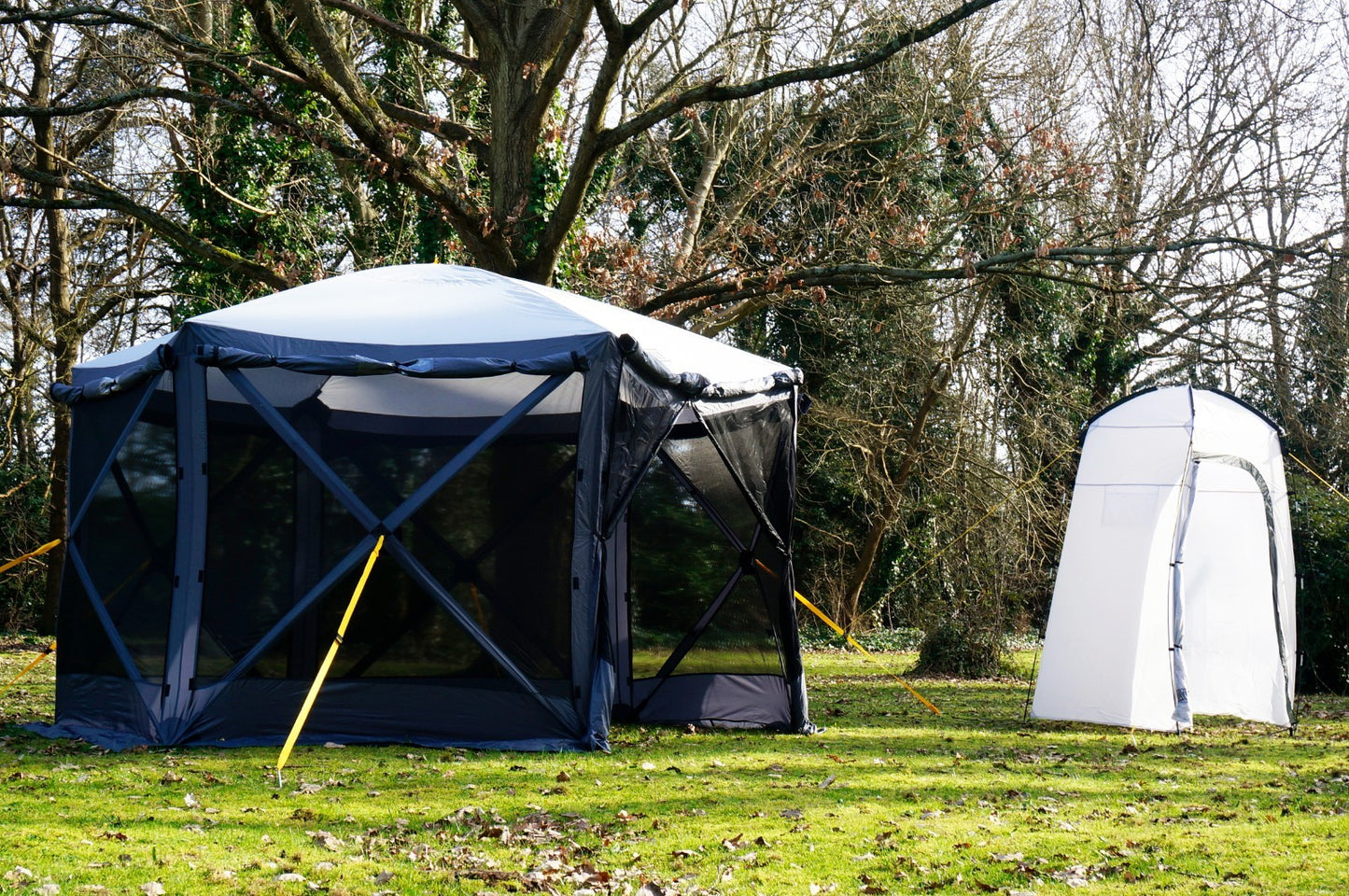Pop Up Screen House + Utility Shower Tent Outdoor Camping Gazebo 6 Sided Shelter