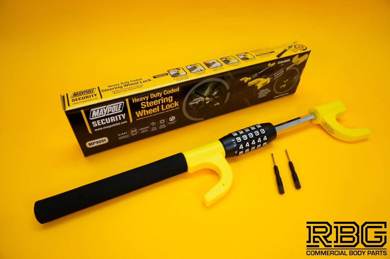 Universal Steering Wheel Lock 5-Digit Combination Heavy Duty Anti Theft Security