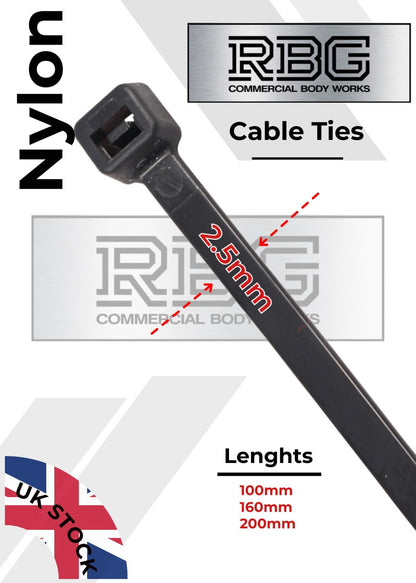 HIGH QUALITY CABLE TIES. Black-Various Width/Length for any Type of Application