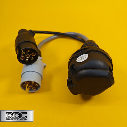 7 Pin to 13 Pin Adaptor Plugs to Socket Lead 12NS Towing Vehicle Trailer Caravan