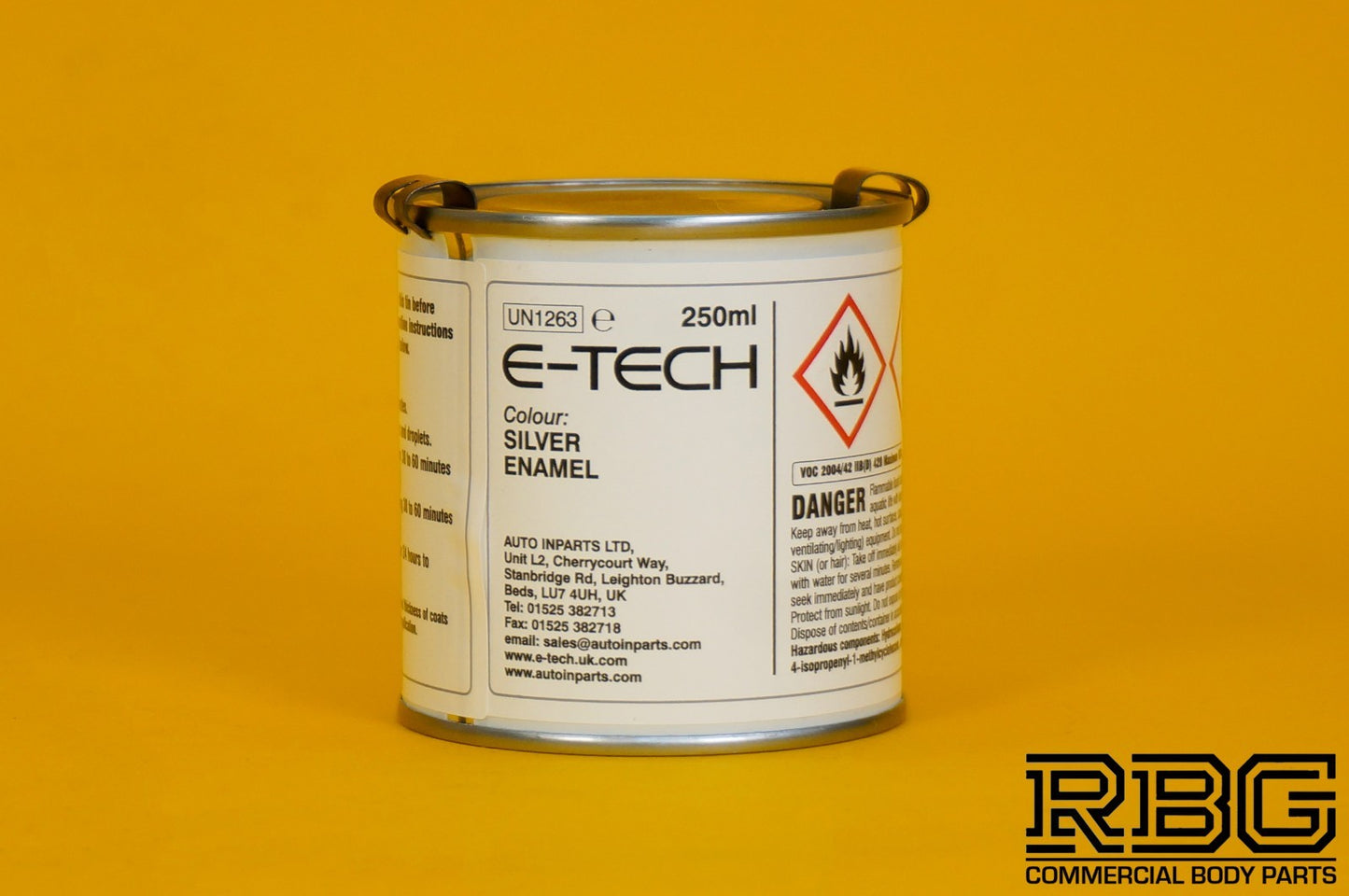 SILVER Engine Enamel Paint Gloss E-TECH 250ml Heat Resistant for Car Motorbike