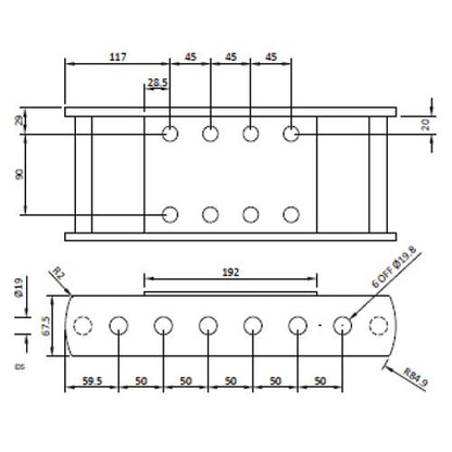 Towbar Slider Drop Plate Height Adjustable Coupling for Flange L 3500kg  Maypole