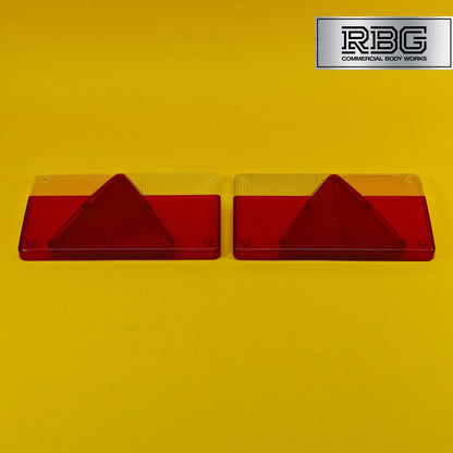Replacement Lens Rear Light PAIR for AJBA FP80 with Orange Reflector Trailer
