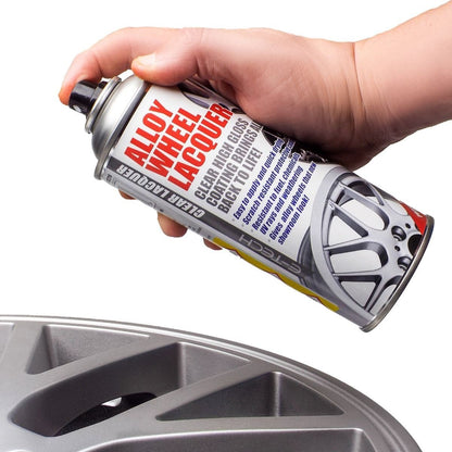 2x Alloy Wheel Paint MOTORSPORT BLACK + 1x Clear Lacquer Spray Refurbishment Kit