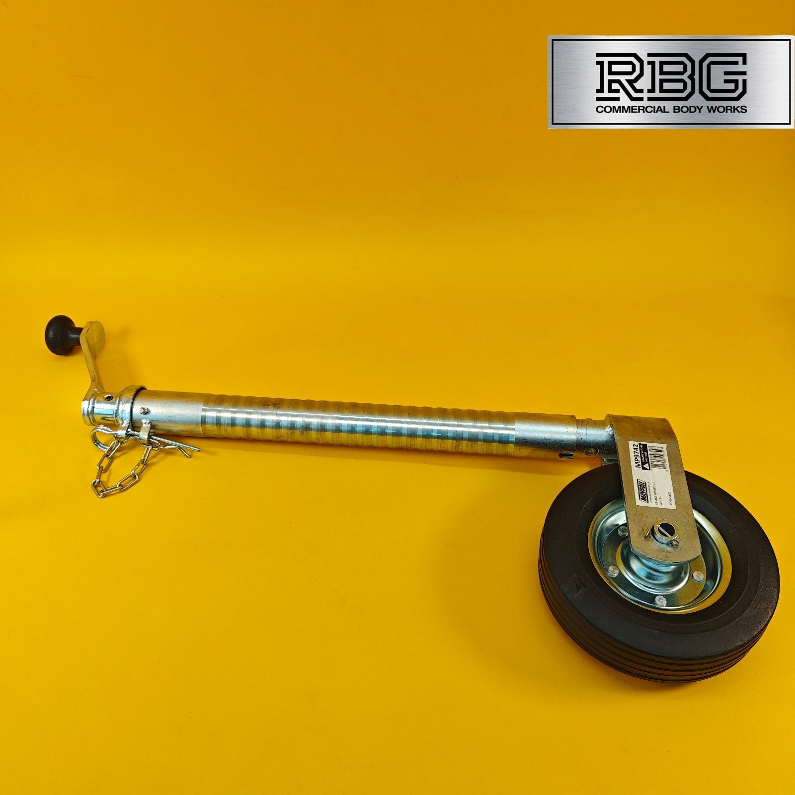 48mm Jockey Wheel Ribbed Heavy Duty 300kg Trailer Ifor Williams 630-860mm