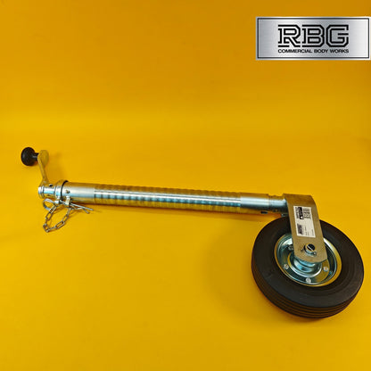 48mm Jockey Wheel Ribbed Heavy Duty 300kg Trailer Ifor Williams 630-860mm