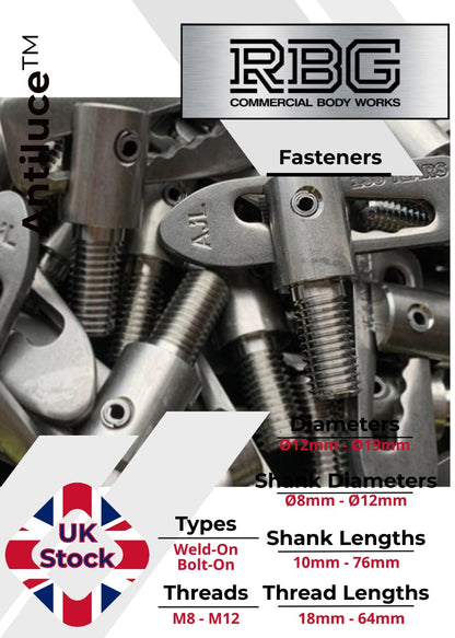 Antiluce™ Fasteners, Z/P Drop Lock Horsebox, Trailer, Pickup Tailgate Anti-Luce