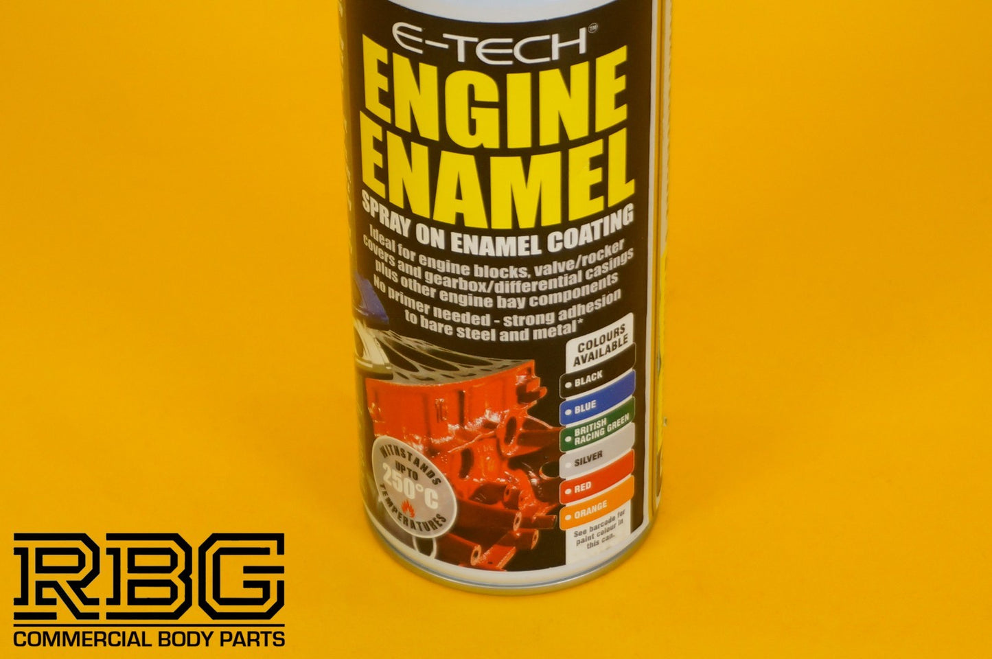 Engine Enamel BLACK Spray Coating 400ml E-TECH Heat Resistant Paint Car Vehicle